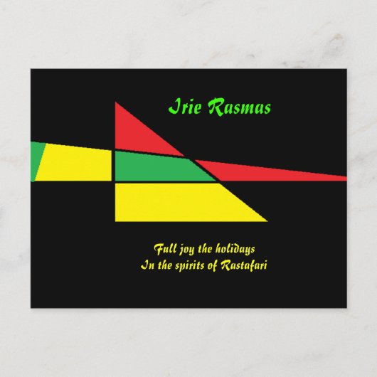 Rastafari wenskaarten-irie rasmas briefkaart (Voorkant)