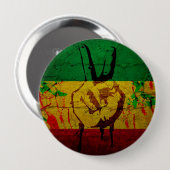 Rastafarian badge ronde button 4,0 cm (Voorkant /achterkant)