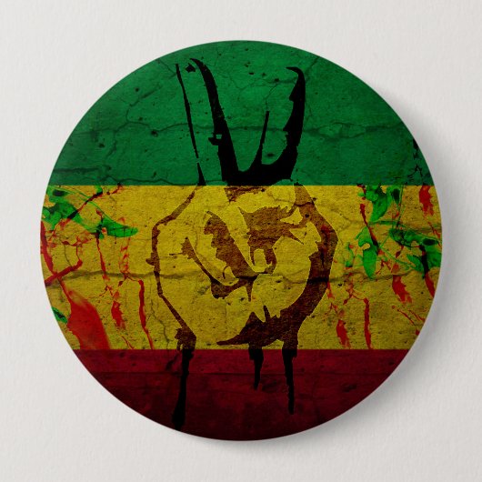 Rastafarian badge ronde button 4,0 cm (Voorkant)