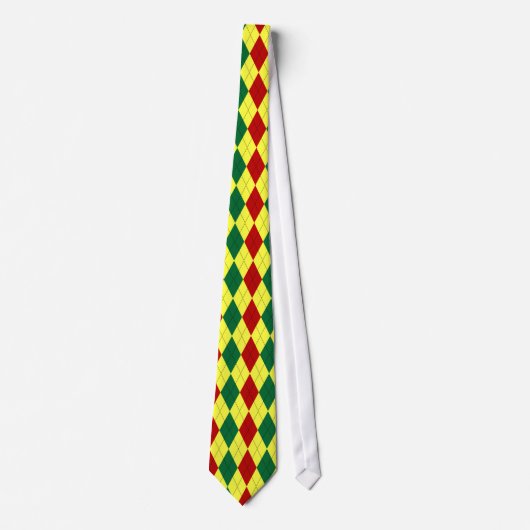 Rastafarian Colors Argyle Pattered Stropdas (Voorkant)