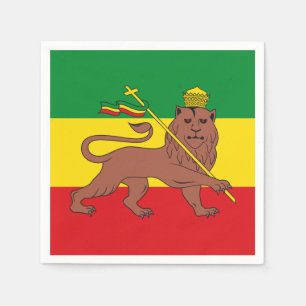 Rastafarian Flag of Ethiopia Lion of Judah Postcar Servet
