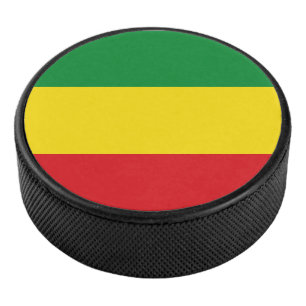 Rastafarian Flag Rasta Ethiopian Hockey Puck