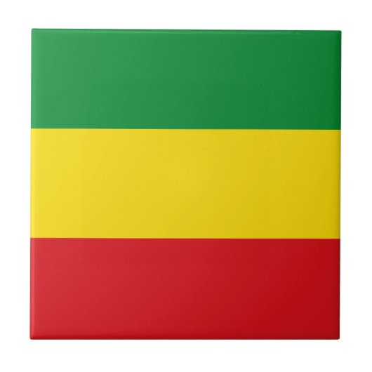 Rastafarian Flag Rasta Ethiopian Tegeltje (Voorkant)