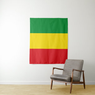 Rastafarian Flag Rasta Ethiopian Wandkleed