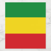Rastafarian Flag Rasta Ethiopian Wijn Etiket (Enkel label)