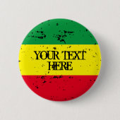 Rastafarian flag reggasus, gepersonaliseerd rond ronde button 5,7 cm (Voorkant)