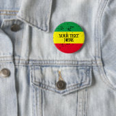 Rastafarian flag reggasus, gepersonaliseerd rond ronde button 5,7 cm (In situ)