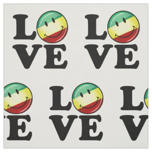 Rastafarian Love Happy Rasta Flag Stof