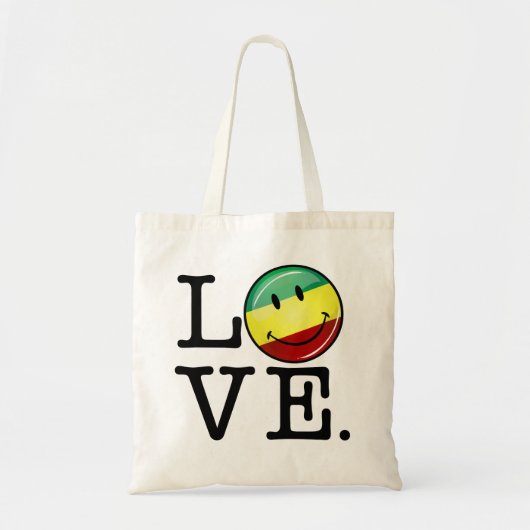 Rastafarian Love Happy Rasta Flag Tote Bag (Voorkant)