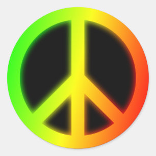 Rastafarian Peace Sign Ronde Sticker