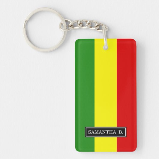 Rastafarian Pride Flag Sleutelhanger (Voorkant)
