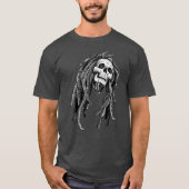 Rastafarian Skull Rasta Reggae T-shirt (Voorkant)