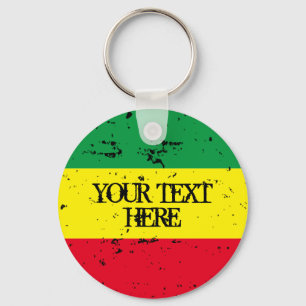 Rastafarian vlag gepersonaliseerde sleutelhanger a