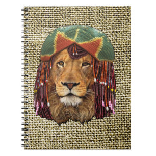Rastafarian-wildlife lion humor design notitieboek