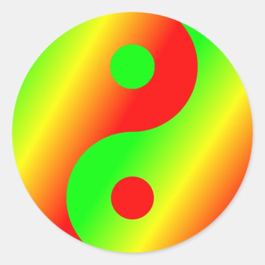 Rastafarian Yin Yang Ronde Sticker (Voorkant)