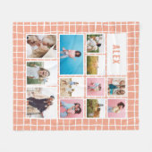 Raster perziken wit 12 foto modern minimaal abstra fleece deken (Voorkant (Horizontaal))