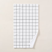 Raster Zwart en Wit Bad Handdoek (Handdoek)