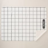 Raster Zwart en Wit Sherpa Deken (Voorkant (horizontaal))