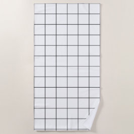 Raster Zwart en Wit Strandlaken