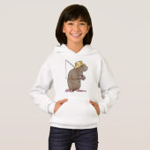 Rat à la pêche avec bâton de pêche (Devant entier)