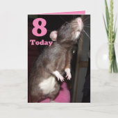 Rat aanpasbare 8e verjaardag Kaart (Voorkant)