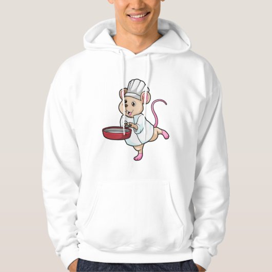Rat als Cook met pan- en koelingspet Hoodie (Voorkant)