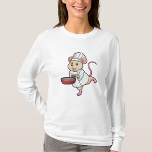 Rat als Cook met pan- en koelingspet T-shirt