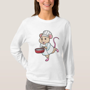Rat als Cook met pan- en koelingspet T-shirt