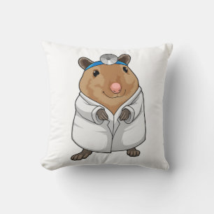 Rat als dokter met doktersjas kussen
