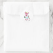 Rat als verpleegster met doos ronde sticker (Tas)