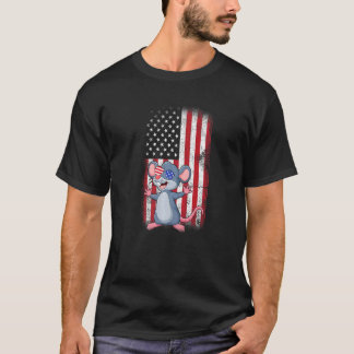 Rat American Flag Boys Girls Mannen Women Fourth o T-shirt