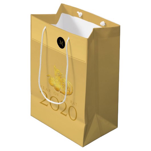 Rat Année 2020 fruits Élégant Monogramme M Sac cad (Devant Angle)