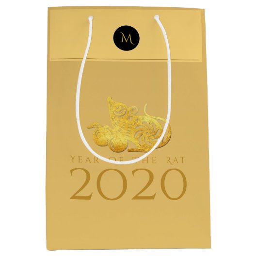 Rat Année 2020 fruits Élégant Monogramme M Sac cad (Devant)