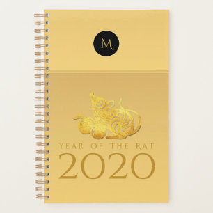 Rat Année 2020 fruits Élégant Monogramme S Planner