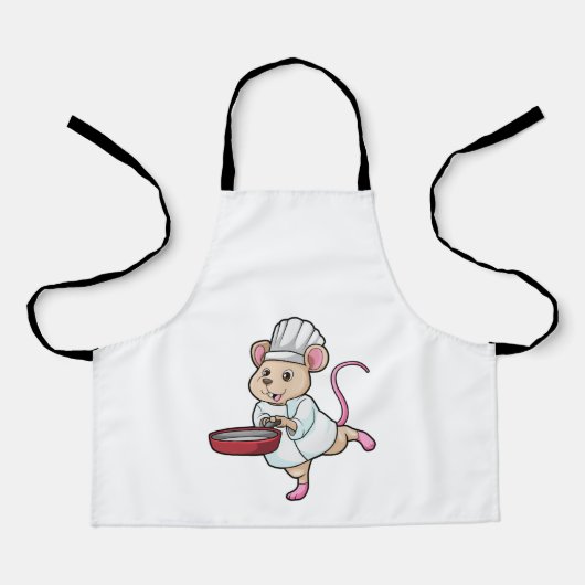 Rat as Cook with Pan & Cooking hat Schort (Voorkant)