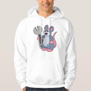 Rat as Mechanic with Wrench Hoodie