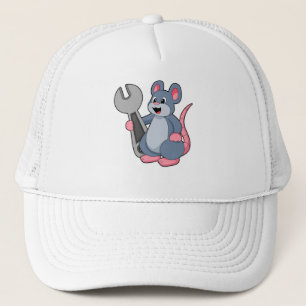 Rat as Mechanic with Wrench Trucker Pet
