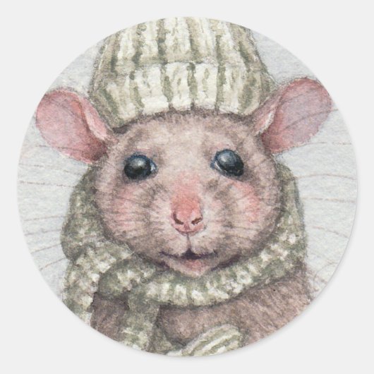 Rat avec autocollant casquette et foulard par KMCo (Devant)