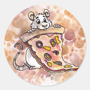 Rat avec Stickers Pizza