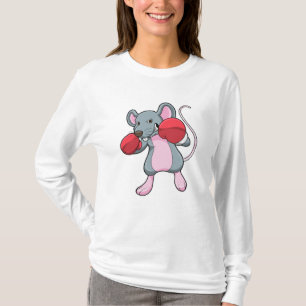 Rat bij Boxing met gebarsten handschoenen T-shirt