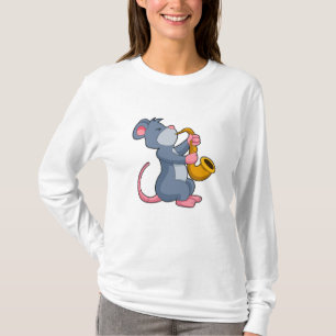 Rat bij Muziek met Saxophone T-shirt