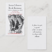 Rat de bibliothèque lisant le carte de visite (Devant / Derrière)