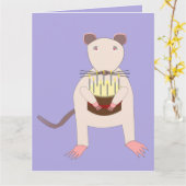 Rat de Siamese avec carte personnalisée du gâteau (Fleur jaune)