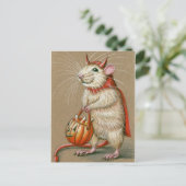 Rat Devil Halloween Briefkaart (Staand voorkant)