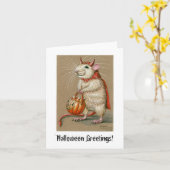 Rat Devil, salutations d'Halloween ! Carte (Fleur jaune)