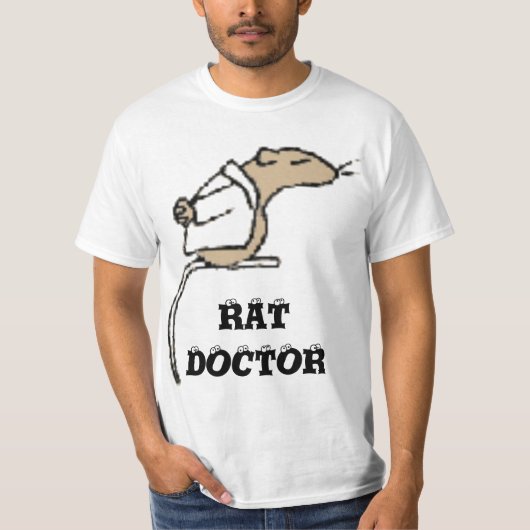 RAT DOCTOR FUNNY RAT IN LAB COAT T-SHIRT (Voorkant)