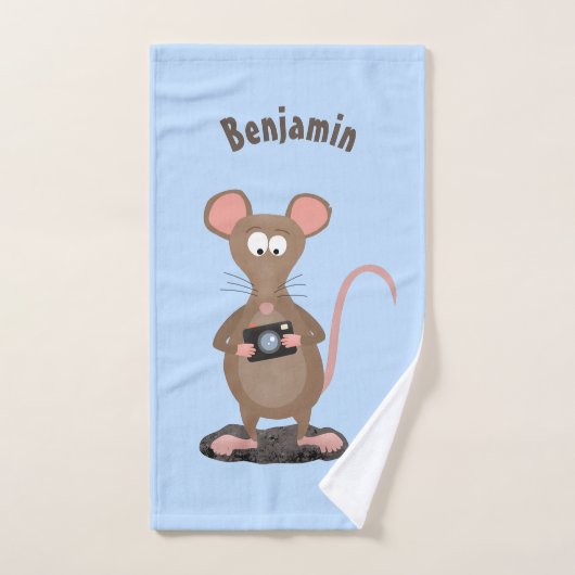 Rat drôle avec dessin animé de la caméra (Serviette à main)