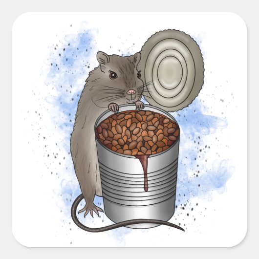 Rat- en Bake-bonen Vierkante Sticker (Voorkant)
