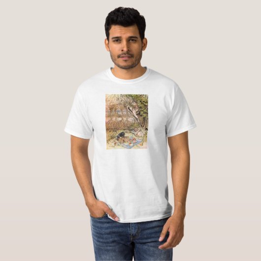 Rat en Mole hebben een picknick - Arthur Rackham T-shirt (Voorkant volledig)