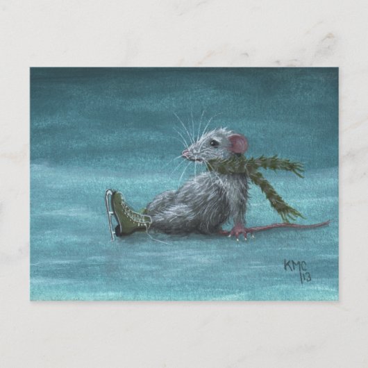 Rat est tombé tandis que la carte postale de patin (Devant)